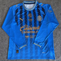 2025/26 Chivas Third Blue Fans Long Sleeve Soccer Jersey