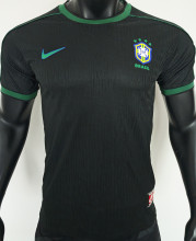 1998 Brazil Black Retro Player Version Soccer Jersey 球员版