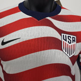 2026/27 U.S Home White And Red Player Version Soccer Jersey 背后是空白