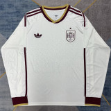 2026/27 Spain Away White Fans Long Sleeve Soccer Jersey
