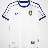 1998 Brazil White Retro Soccer Jersey