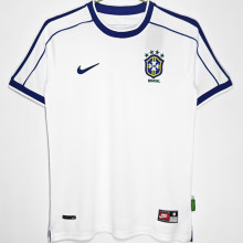 1998 Brazil White Retro Soccer Jersey
