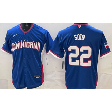 2026 WBC Dominicana #22 SOTO Blue Baseball Jersey