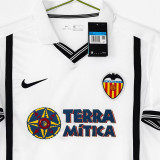 2000/01 Valencia Home White Retro Soccer Jersey