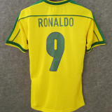 1998 Brazil Home Yellow Retro Women Soccer Jersey 女