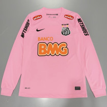 2012/13 Santos Pink Retro Long Sleeve Soccer Jersey