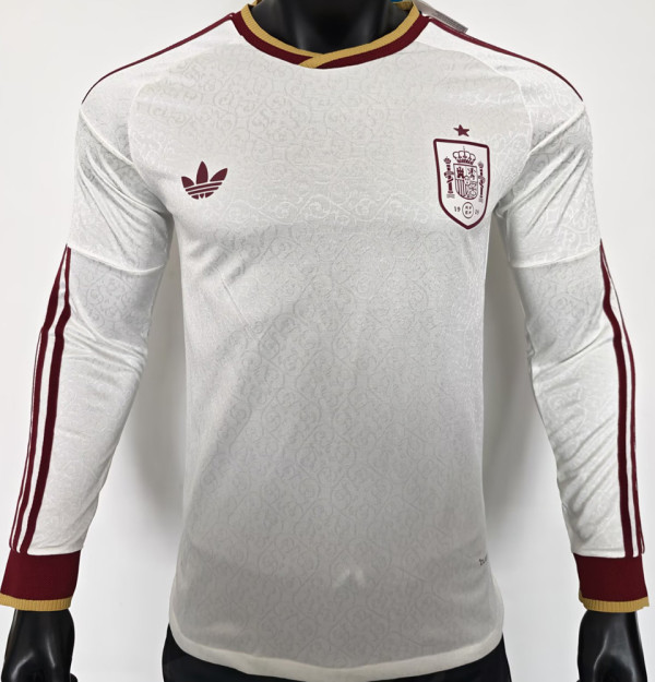2026/27 Spain Away Player Version Long Sleeve Soccer Jersey
