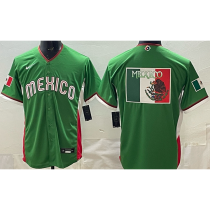 2026 WBC Mexico Green Baseball Jersey 袖无花