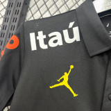 2026/27 Brazil Black Casual Pure Cotton POLO T-Shirt 肩膀字白色