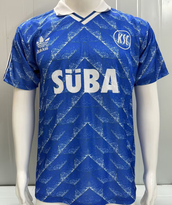 1989/1990 Karlsruher SC Away Blue Retro Jersey 卡尔斯鲁厄