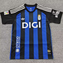2025/26 Real Oviedo Blue And Black Retro Style Soccer Jersey