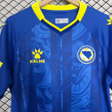 2025/26 Bosnia-Herzegovina Home Blue Fans Soccer Jersey 波黑 (Have Right Patch 有右臂章 白底黑字）