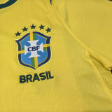 2026/27 Brazil Home Yellow Fans Long Sleeve Soccer Jersey