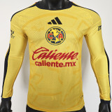 2026/27 Club America Home Yellow Player Version Long Sleeve Soccer Jersey