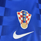 2026/27 Croatia Away Blue Fans Soccer Jersey 背后有格子