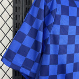 2026/27 Croatia Away Blue Fans Soccer Jersey 背后有格子