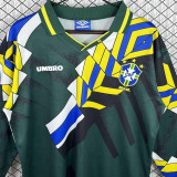 1994 Brazil Green GK Retro Long Sleeve Soccer Jersey