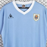 1986 Uruguay Home Blue Retro Soccer Jersey
