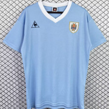 1986 Uruguay Home Blue Retro Soccer Jersey