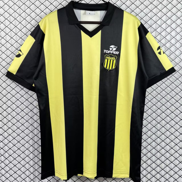 1987 Penarol Home Yellow Black Retro Soccer Jersey