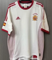 2002 Spain Away White Retro Soccer Jersey