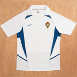2002 Portugal Away White Retro Soccer Jersey