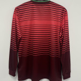 2014 Portugal Home Red Retro Long Sleeve Soccer Jersey