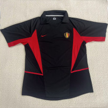 2002 Belgium Away Black Retro Soccer Jersey