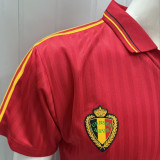 1990 Belgium Home Red Retro Soccer Jersey