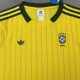 2026/27 Brazil Yellow Retro Style Fans Soccer Jersey