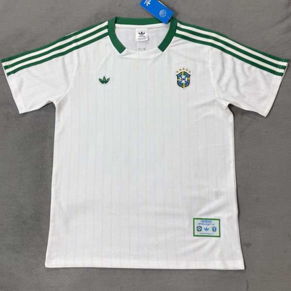 2026/27 Brazil White Retro Style Fans Soccer Jersey