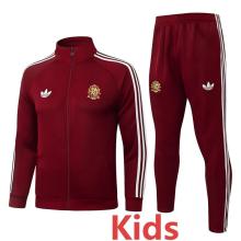 2026/27 Spain Brown Red Kids Jacket Tracksuit