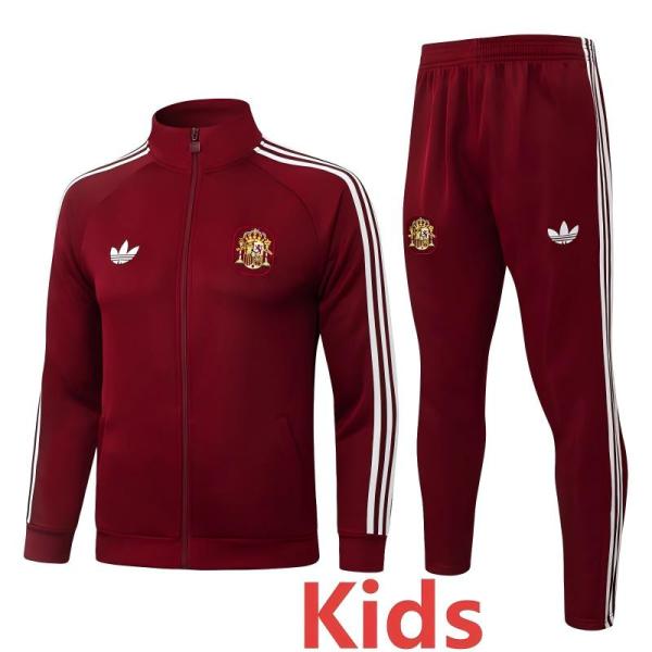 2026/27 Spain Brown Red Kids Jacket Tracksuit