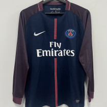 2017/18 PSG Home Retro Long Sleeve Soccer Jersey