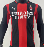 2026/27 AC Milan Home Player Version Long Sleeve Soccer Jersey
