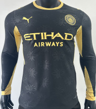 2026/27 Man City Third Black Player Version Long Sleeve Soccer Jersey