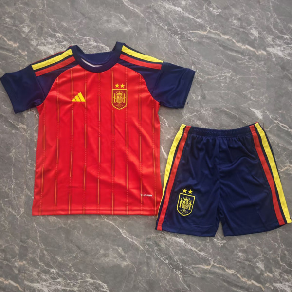 2026/27 Spain Home Red Kids Soccer Jersey （2 Stars 2星）