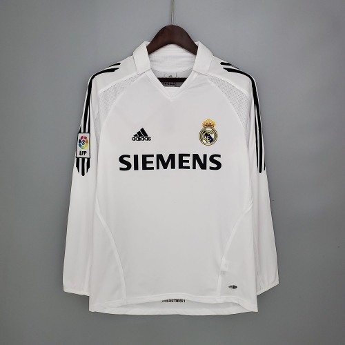 Real Madrid 2005/2006 Home Retro Long Sleeve Jersey