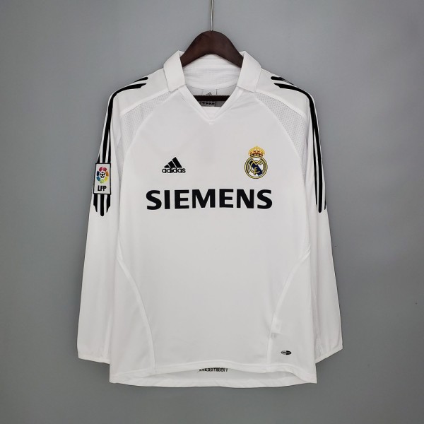 Real Madrid 2005/2006 Home Retro Long Sleeve Jersey