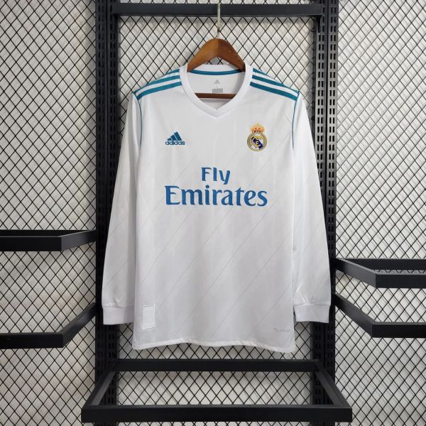 Real Madrid 2017/2018 Home Retro L/S Jersey