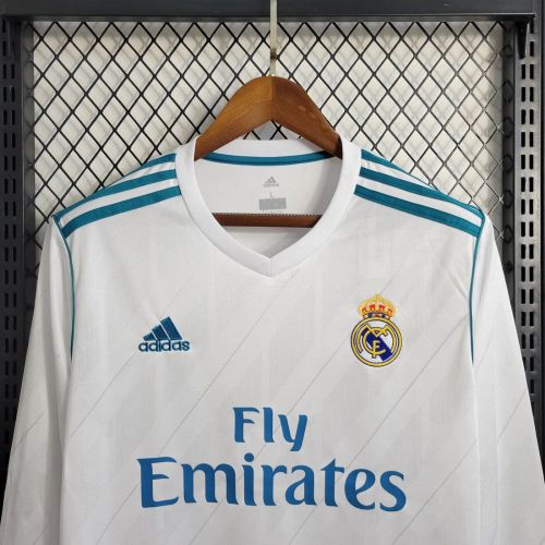 Real Madrid 2017/2018 Home Retro L/S Jersey