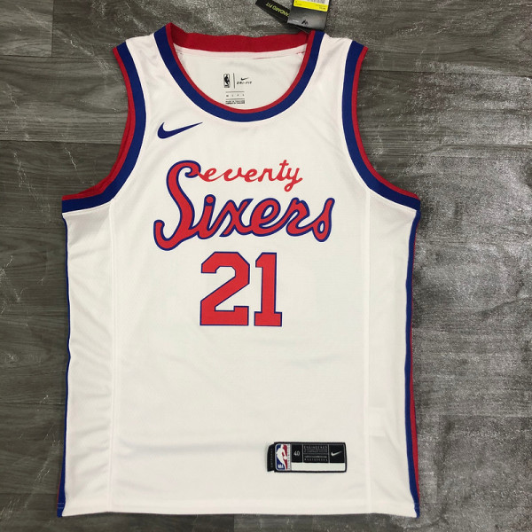 Men's Joel Embiid White Finished Swingman Player Jersey - Retro Classics Edition
