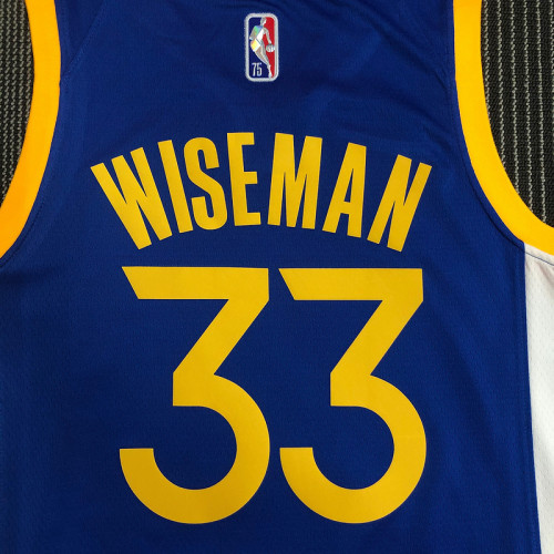 Men's James Wiseman Blue Team Jersey - 75th Anniversary Edition