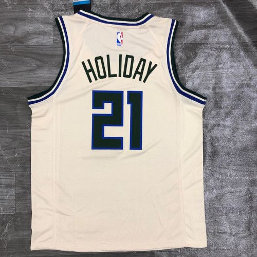 Men's Jrue Holiday 2020-21 White Swingman Jersey - City Edition