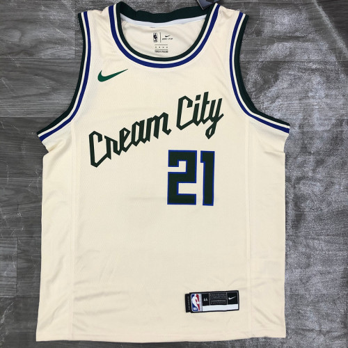 Men's Jrue Holiday 2020-21 White Swingman Jersey - City Edition