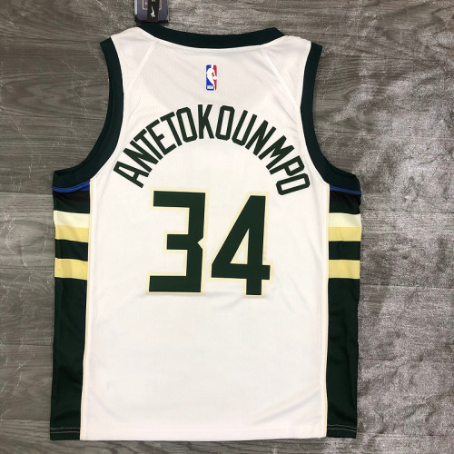 Men's Giannis Antetokounmpo White 2020-21 Swingman Player Jersey – Association Edition