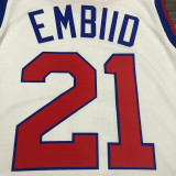Men's Joel Embiid White Finished Swingman Player Jersey - Retro Classics Edition