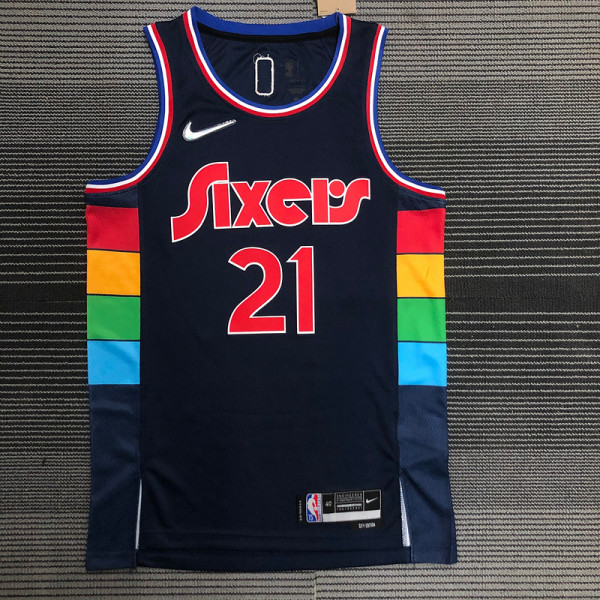 Men's Joel Embiid Black Team Jersey - 75th Anniversary City Edition