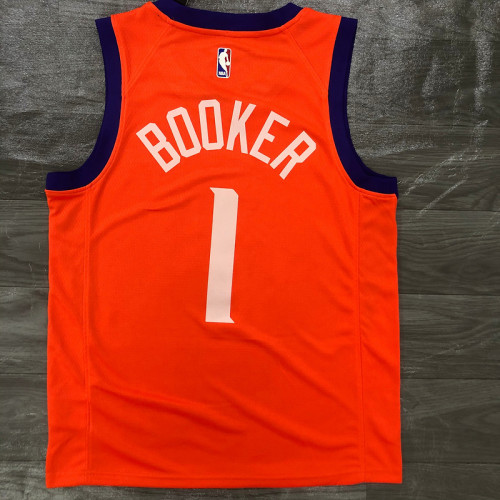 Men's Devin Booker Orange Finished Swingman Player Jersey - Statement Edition