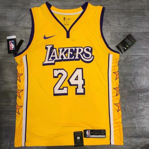 Kobe Bryant 24 Yellow City Edition Men's Player Jersey